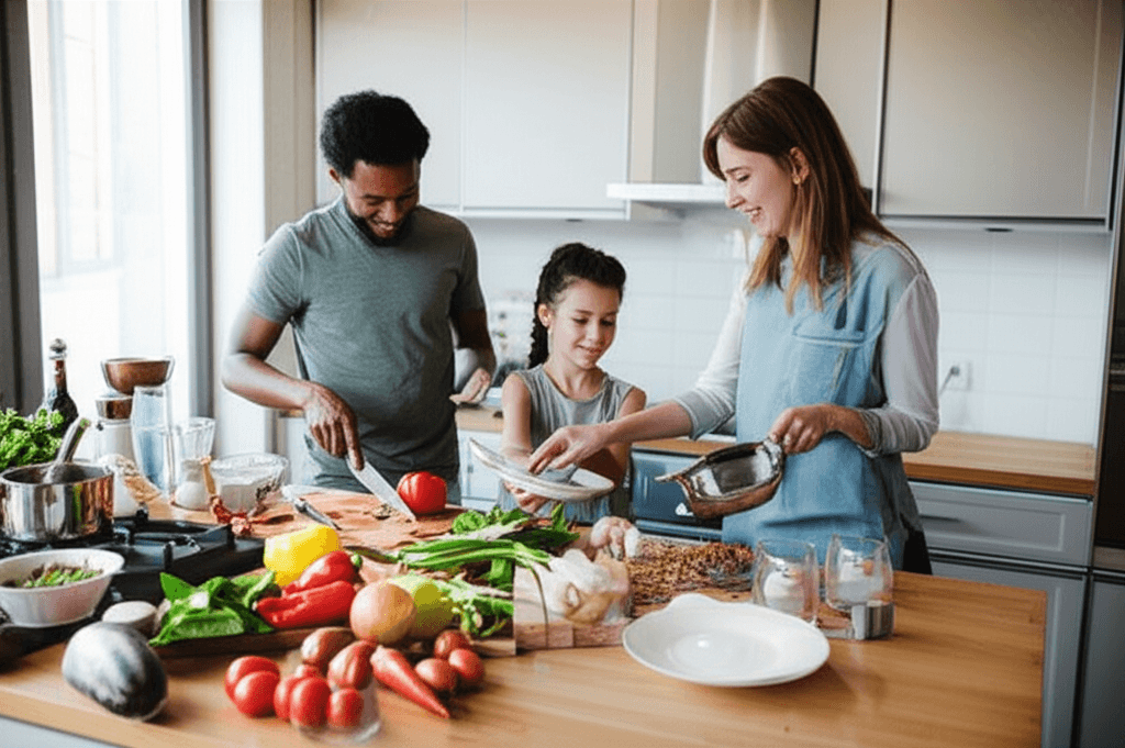 Happy senior client Robert enjoying a prepared meal